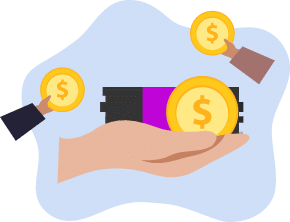 Hands holding up dollar bills and coins, signifying cash disbursement right after loan approval
